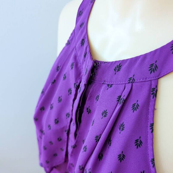 Worthington Purple High Neck Blouse Tank - Picture 2 of 4